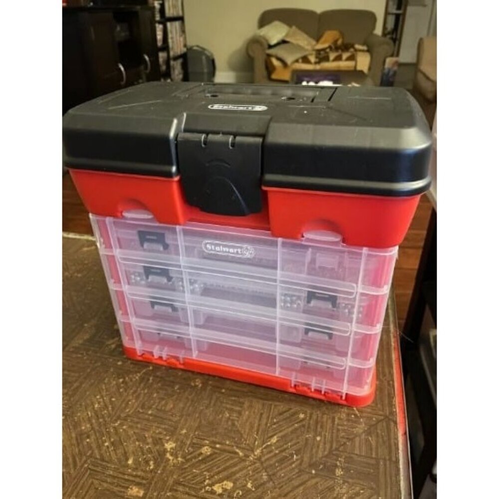 Storage Tool Box - Portable Multipurpose Organizer With Main Top Compartment
